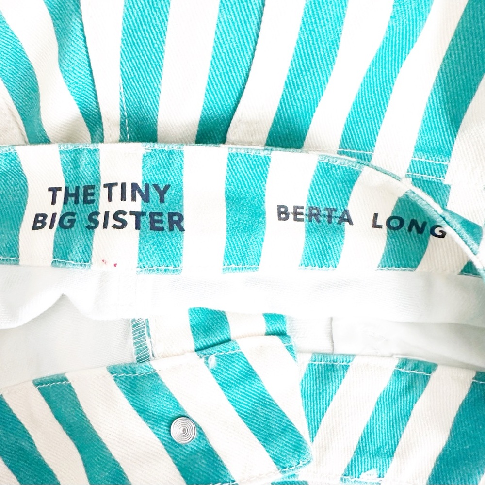 Free People The Tiny Big Sister Striped Berta Long Jeans - Picture 8 of 9